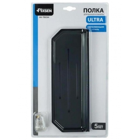 Полка прямоугольная одноэтажная Fixsen Hi-Tech черная (FX-843B) - фото 3