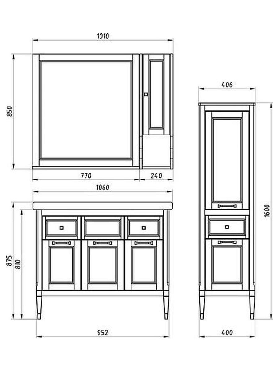 Зеркало ASB-Woodline Гранда 80 Grigio (11481/2) - фото 5