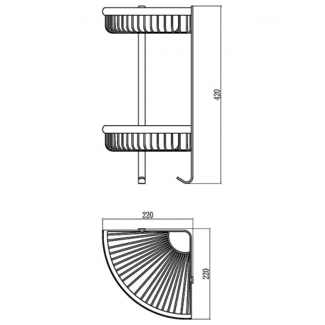 Полка решетка угловая тройная Savol (S-W5854-2) - фото 2