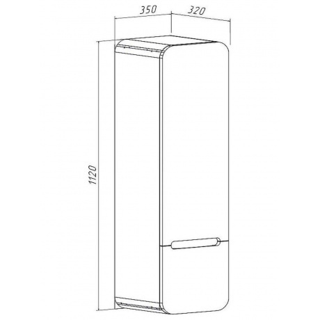 Шкаф-колонна Runo Ницца 35 белый правый (00-00002128) - фото 4