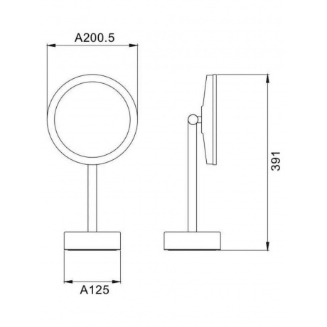 Зеркало настольное с увеличением 5х JAVA (S-M551) - фото 2