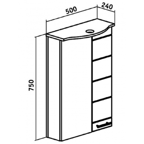 Зеркальный шкаф Runo  Кипарис 50 (00000000800) - фото 4