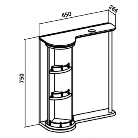 Зеркальный шкаф Runo  Секрет 65 (00000000580) - фото 6
