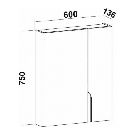 Зеркальный шкаф Runo  Стокгольм 60 (00-00001126) - фото 5