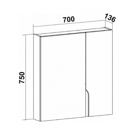 Зеркальный шкаф Runo  Стокгольм 70 (00-00001127) - фото 4