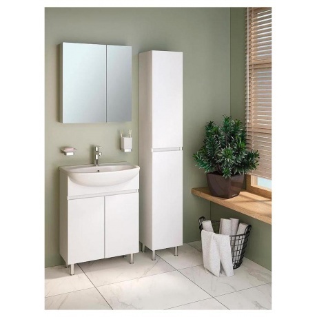 Зеркальный шкаф Runo белый Лада 60 (00-00001159) - фото 4