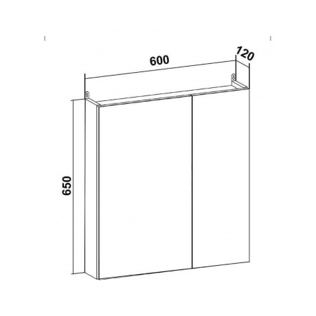 Зеркальный шкаф Runo графит Лада 60 (00-00001161) - фото 2