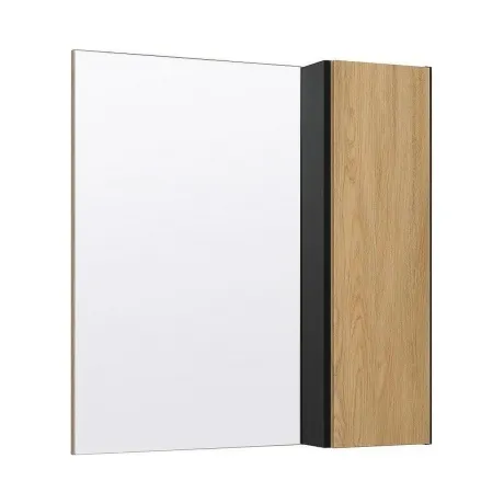 Зеркальный шкаф Runo дуб черный Мальта 70 (00-00001101)