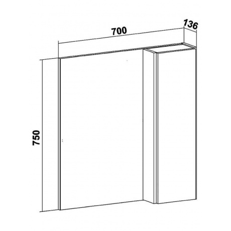 Зеркальный шкаф Runo дуб черный Мальта 70 (00-00001101) - фото 4