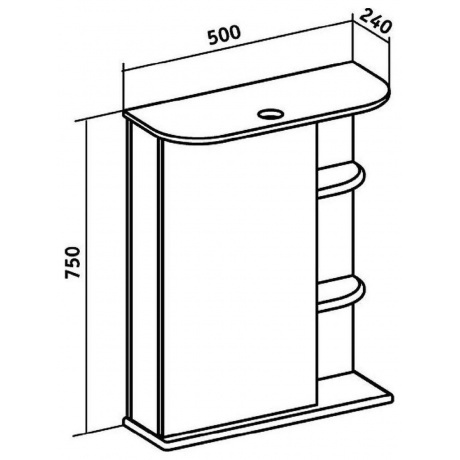 Зеркальный шкаф Runo левый Магнолия 50 (00000000607) - фото 3
