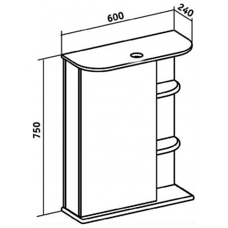 Зеркальный шкаф Runo левый Магнолия 60 (00000000030) - фото 3