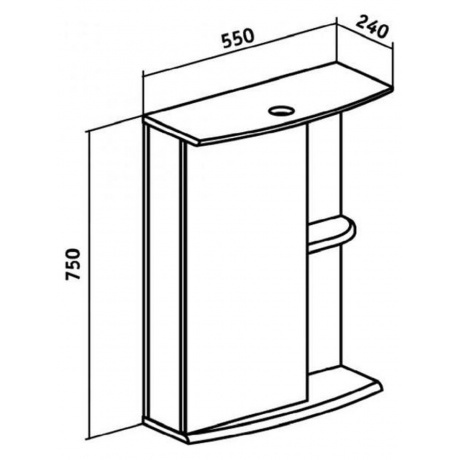 Зеркальный шкаф Runo левый Николь 55 (00000000037) - фото 3