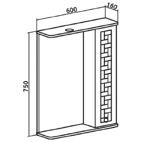 Зеркальный шкаф Runo правый Авила 60 (00000001047) - фото 5