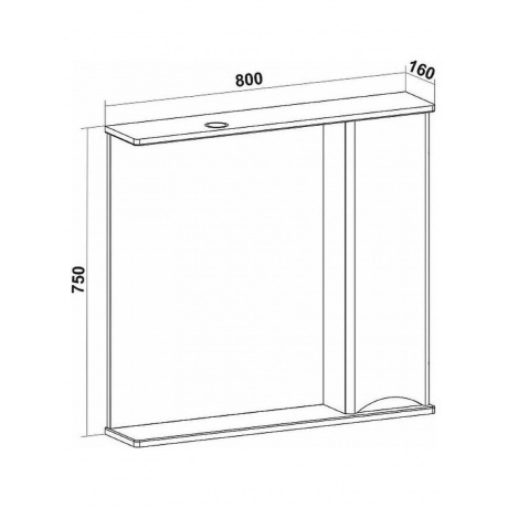 Зеркальный шкаф Runo правый Афина 80 (00-00001172) - фото 3