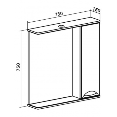 Зеркальный шкаф Runo правый Барселона 75 (00000001033) - фото 4