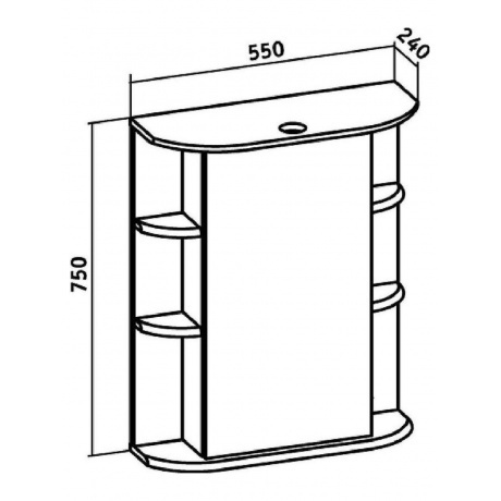 Зеркальный шкаф Runo правый Гиро 55 (00000000020) - фото 3