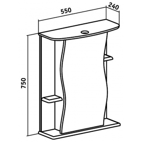 Зеркальный шкаф Runo правый Лилия 55 (00000000028) - фото 3