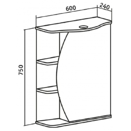 Зеркальный шкаф Runo правый Линда 60 (00000001082) - фото 4