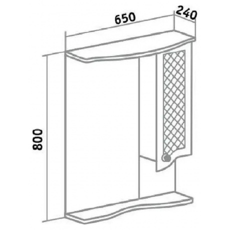 Зеркальный шкаф Runo правый Милано 65 (УТ000002097) - фото 4