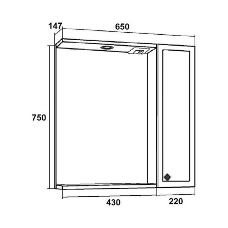 Зеркальный шкаф Runo правый мята Римини 65 (00-00001277) - фото 5