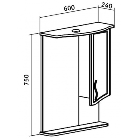 Зеркальный шкаф Runo правый Севилья 60 (00000000790) - фото 4