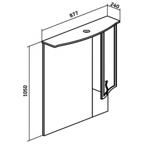 Зеркальный шкаф Runo правый Севилья 85 (00000000595) - фото 4