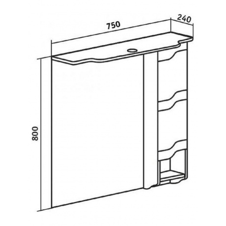 Зеркальный шкаф Runo правый Стиль 75 (00000001128) - фото 5