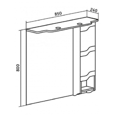 Зеркальный шкаф Runo правый Стиль 85 (00000001116) - фото 5