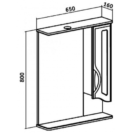 Зеркальный шкаф Runo правый Толедо 65 (00000001040) - фото 7