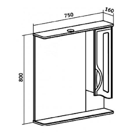 Зеркальный шкаф Runo правый Толедо 75 (00000001041) - фото 6