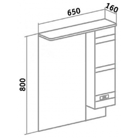 Зеркальный шкаф Runo правый Турин 65 (УТ000002103) - фото 5