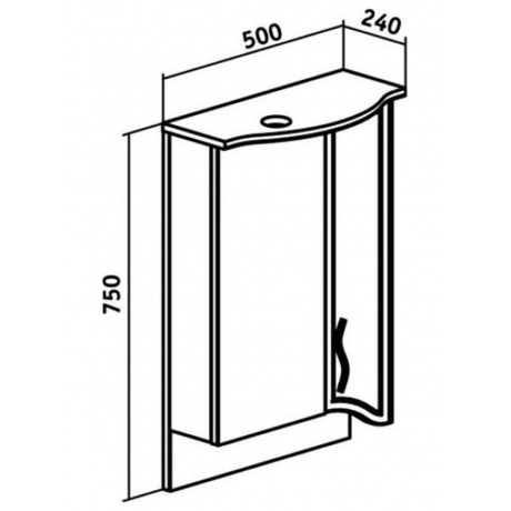 Зеркальный шкаф Runo справа Севилья 50 (00000000799) - фото 4