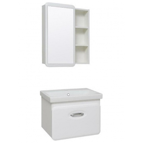 Зеркальный шкаф Runo универсальный белый Капри 55 (УТ000003786) - фото 3