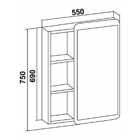 Зеркальный шкаф Runo универсальный белый Капри 55 (УТ000003786) - фото 5