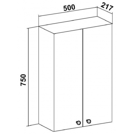 Шкаф навесной Runo  Кредо 50 (00000000061) - фото 3