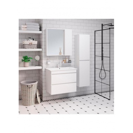 Зеркальный шкаф Runo белый Манхэттен 75 (00-00001045) - фото 4