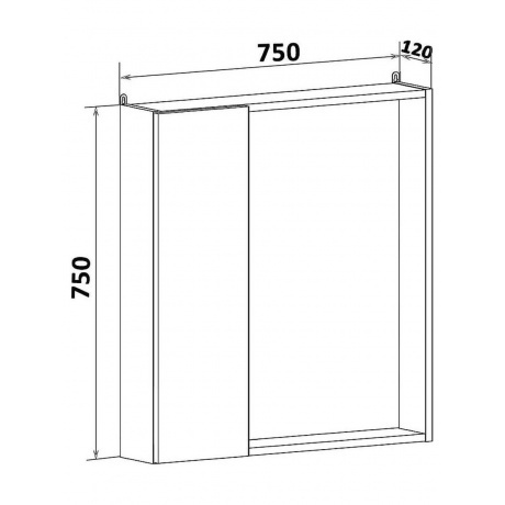 Зеркальный шкаф Runo белый Манхэттен 75 (00-00001045) - фото 5