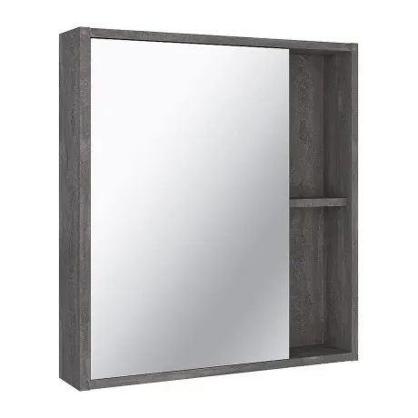 Зеркальный шкаф Runo железный камень Эко 60 (00-00001325)