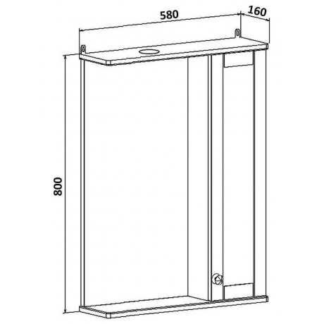 Зеркальный шкаф Runo правый Мерида 58 (00-00000740) - фото 5