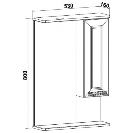 Зеркальный шкаф Runo правый Монро 53 (00-00000459) - фото 5