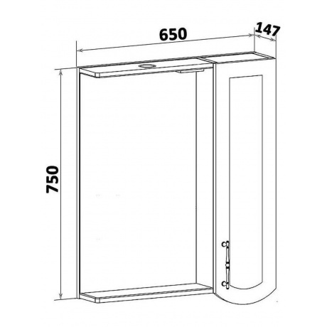 Зеркальный шкаф Runo правый Неаполь 65 (00-00001030) - фото 5