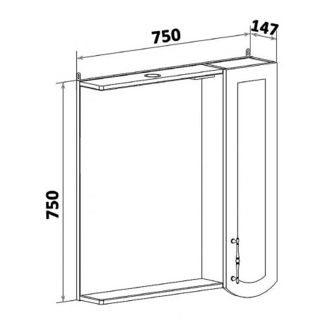 Зеркальный шкаф Runo правый Неаполь 75 (00-00001031) - фото 5