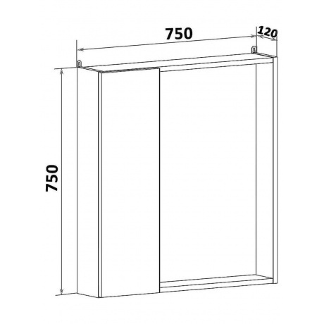 Зеркальный шкаф Runo серый бетон Манхэттен 75 (00-00001017) - фото 5