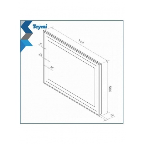 Зеркало Teymi Hanna 70х50, LED подсветка T20250 - фото 13