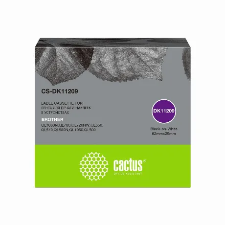 Картридж ленточный Cactus CS-DK11209 DK-11209 черный для Brother...