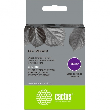 

Картридж ленточный Cactus CS-TZES231 TZe-S231 черный для Brother 1010/1280/1280VP/2700VP