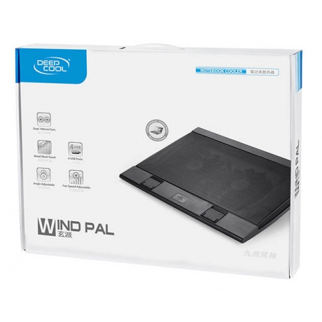 Подставка для ноутбука Deepcool WIND PAL (WINDPAL) 17&quot; (382x262x24мм 27дБ 4xUSB 2x 140ммFAN 793г) черный - фото 4