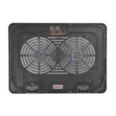 Подставка для ноутбука Buro BU-LCP156-B214H 15.6" (355x255x30мм 2xUSB 2x 140ммFAN 900г) металлическая сетка/пластик черный