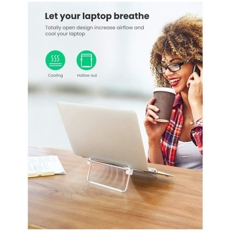 Подставка алюминиевая регулируемая для ноутбука UGREEN (80348) - фото 7