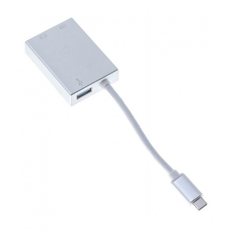 Адаптер Buro BHP USB Type-C (m) USB Type-C (f) miniDisplayPort (f) 0.1м серебристый - фото 2